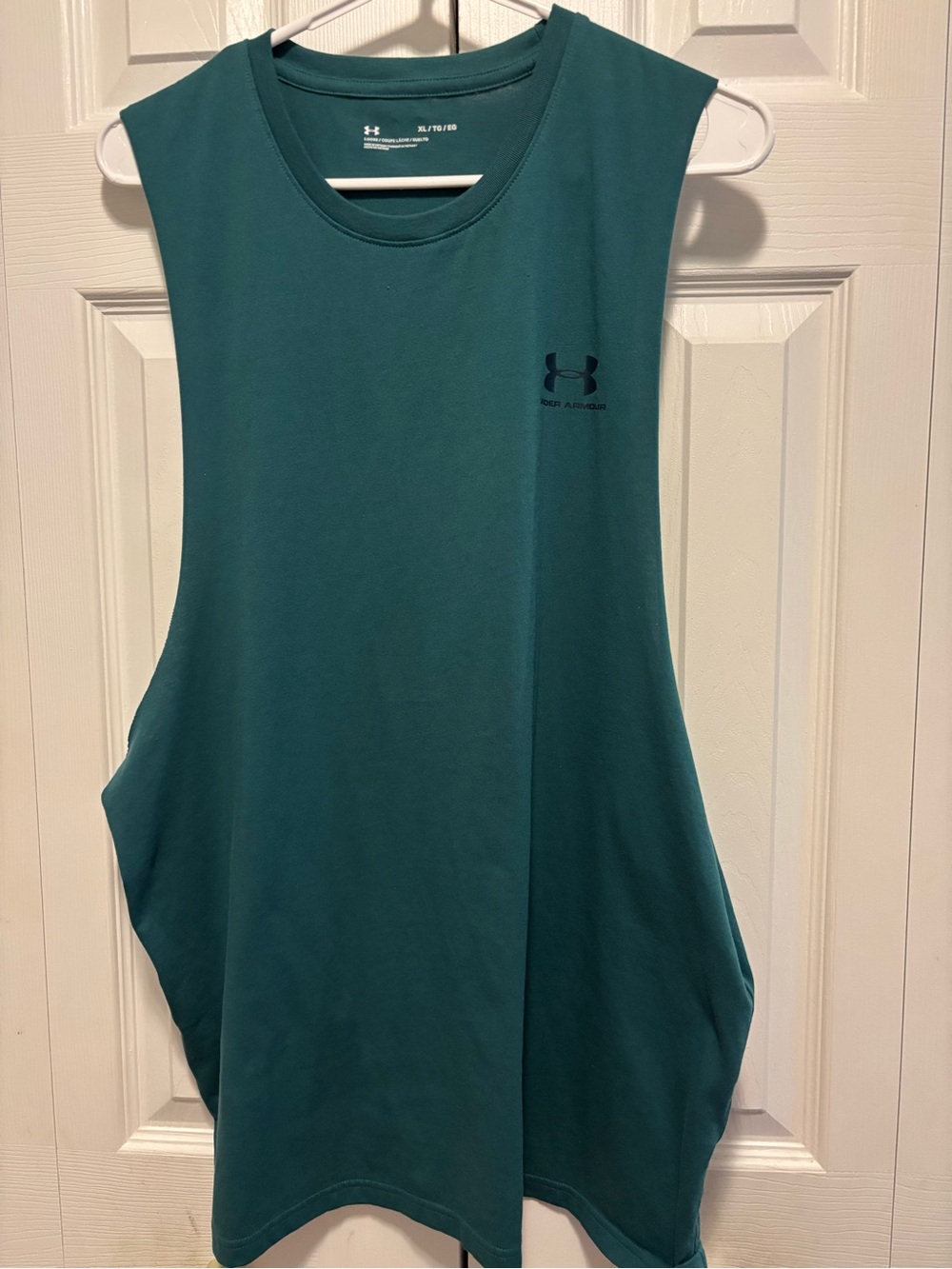 Under Armour Men's Sportstyle Left Chest Cut-Off Tank Top - Dark Teal Green XL